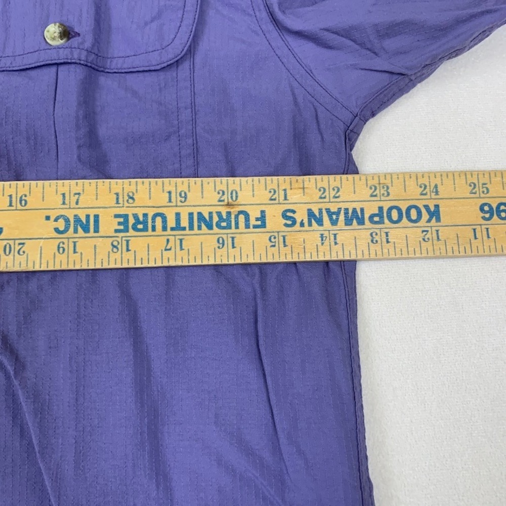 LL Bean Mens Medium Tall Purple Ripstop Nylon Fishing Hiking Long Sleeve Shirt - Picture 4 of 11